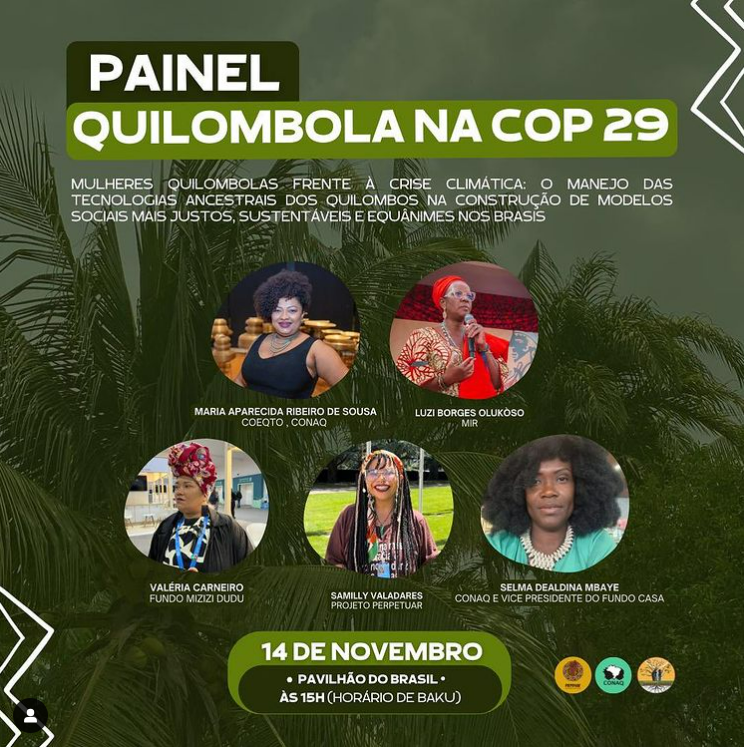 Painel Quilombola na COP 29: Mulheres Quilombolas Frente à Crise Climática